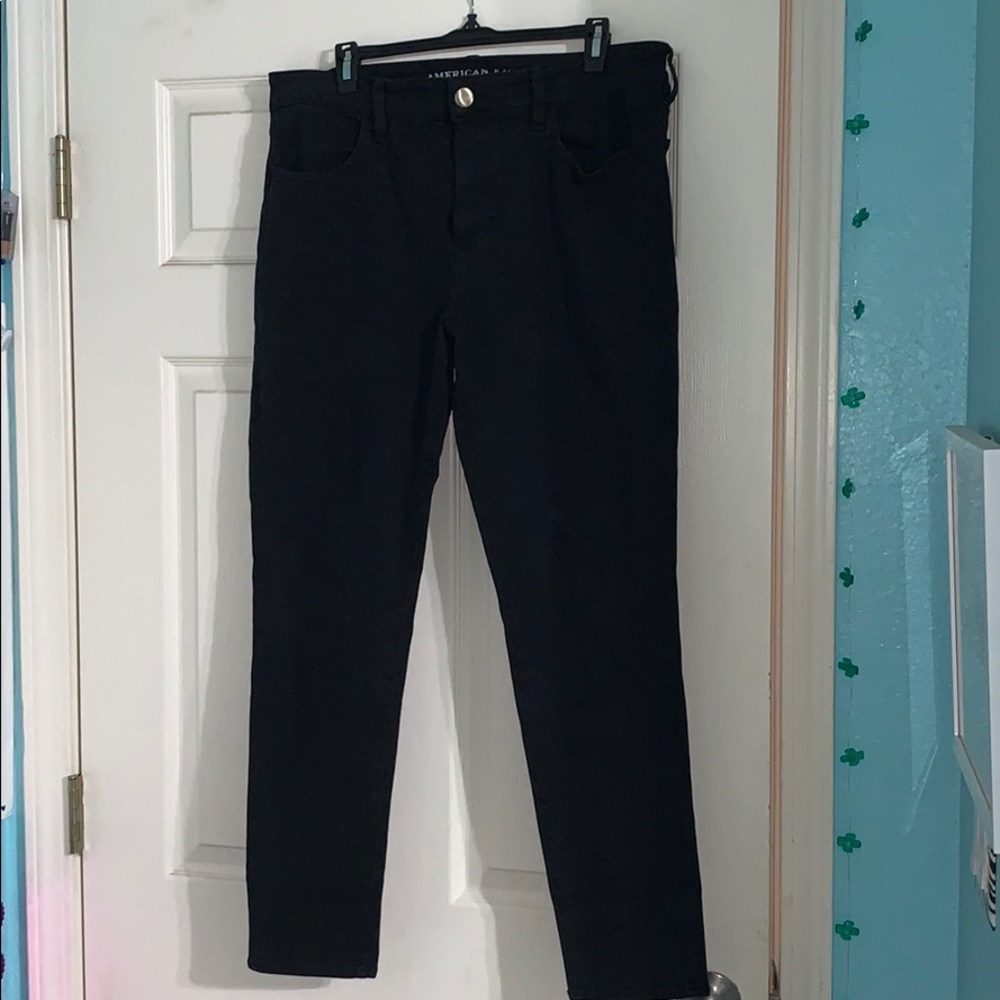 Black American Eagle jeans. No rips.